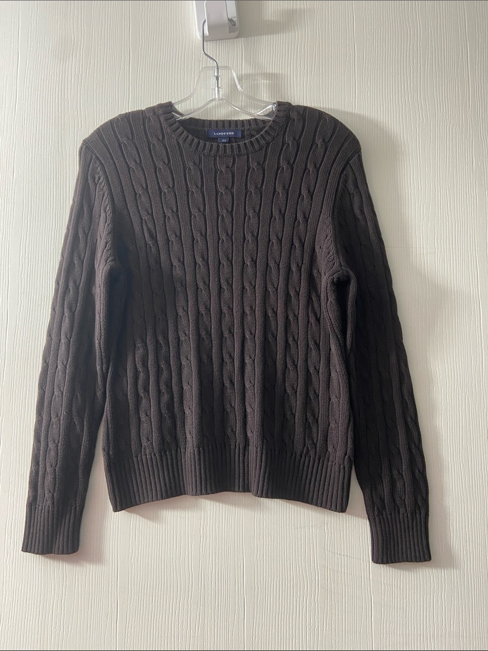 Lands’ End 100% Pima Wool Cable Knit Sweater – Medium Petite 10–12